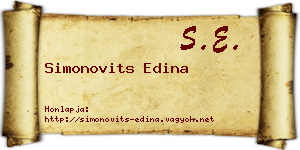 Simonovits Edina névjegykártya